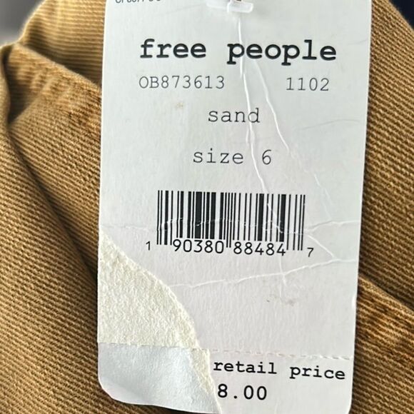 Free People Size 6 Seamed Like The Real Thing Cropped Denim Trousers In Sand - Picture 5 of 7